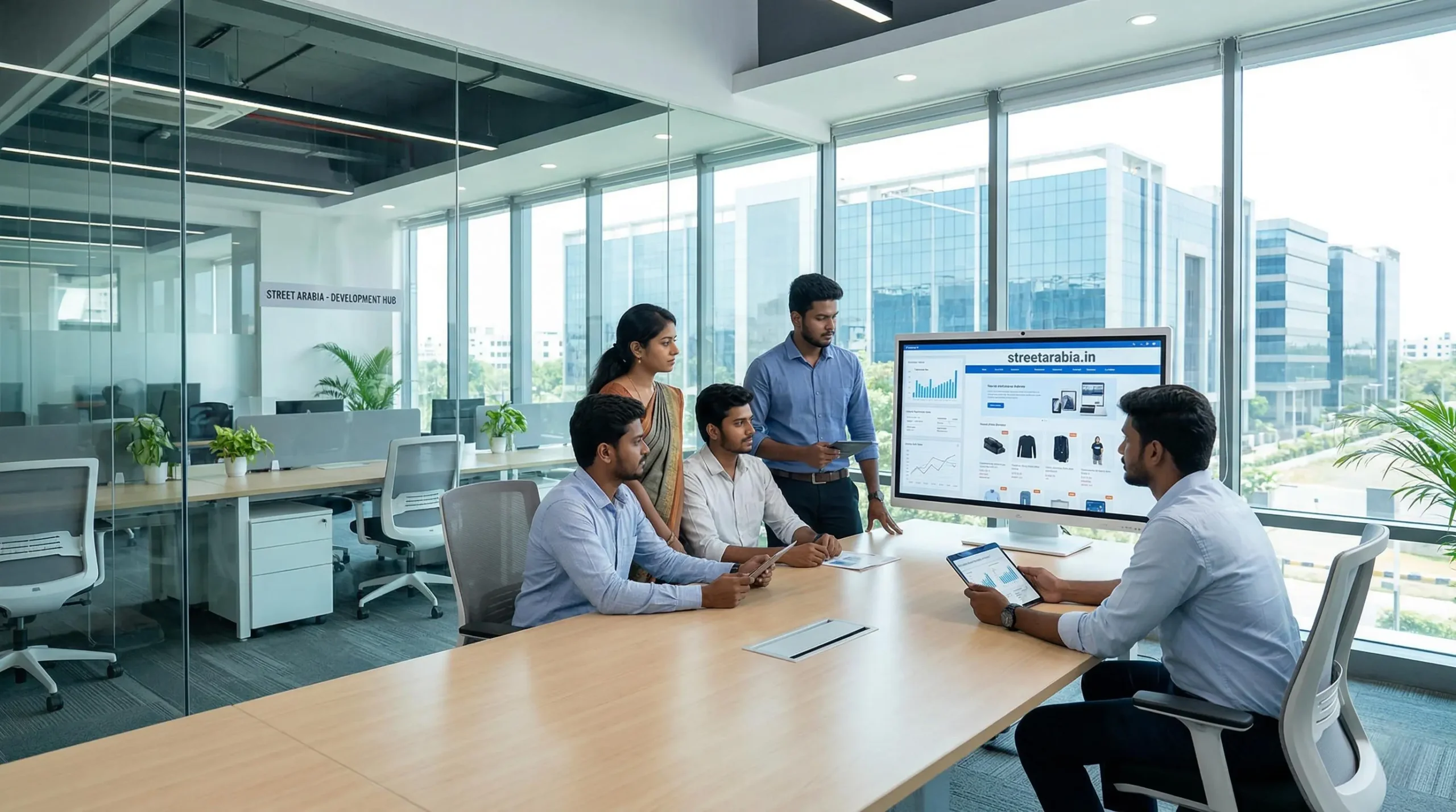Professional team working on E-Commerce Website Development in Coimbatore office