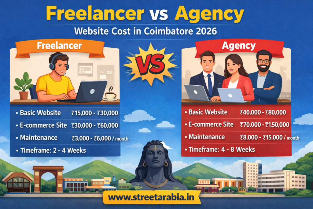 freelancer vs agency website cost in coimbatore